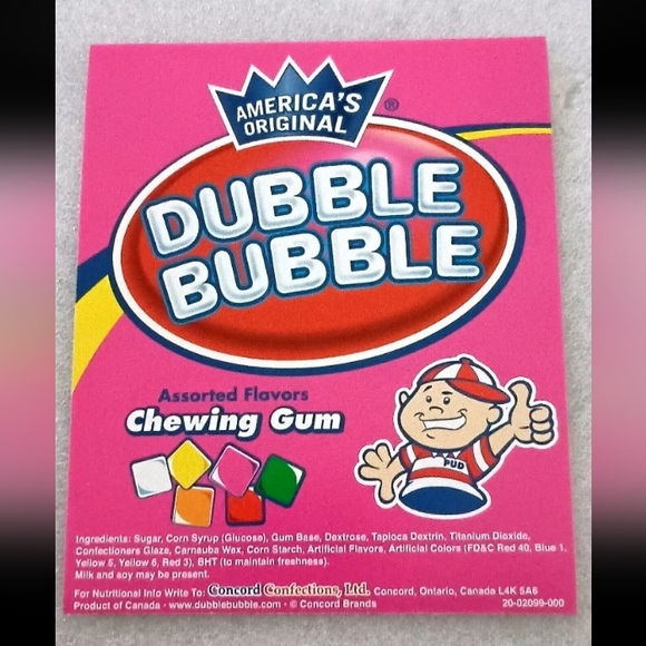 2 Original Dubble Bubble Chewing Gum Machine Vending Display Card 2000s NOS NEW - Picture 2 of 5